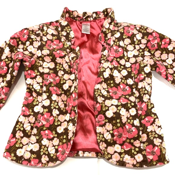 Gymboree Corduroy Floral Long Sleeve 2-Button Top Sweater Size 8 Girls - Picture 4 of 7